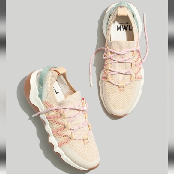 Madewell Field Knit Sneakers in Pale Celadon Multi - Picture 1 of 8
